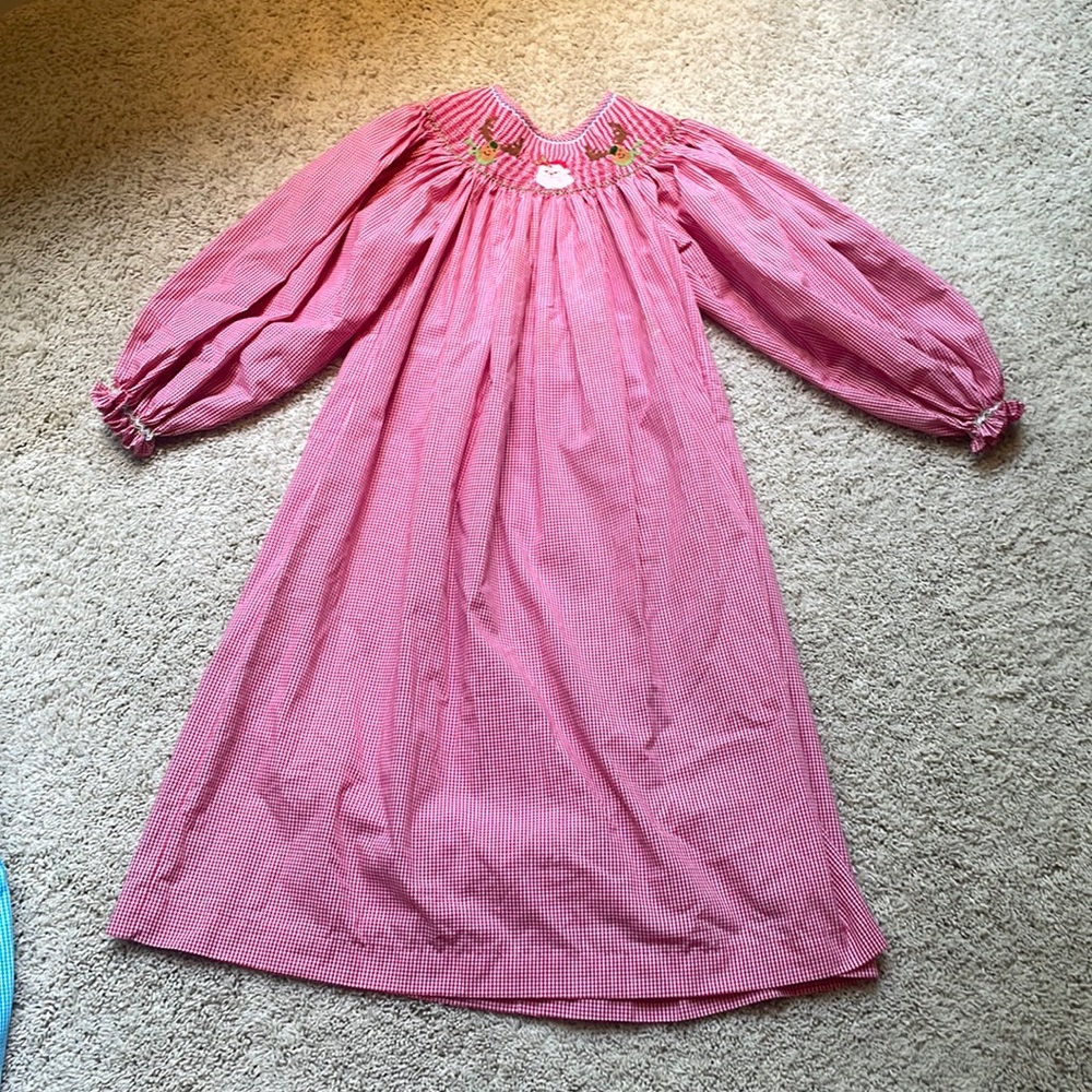 Mom and Me smocked long sleeve Christmas dress size 6x